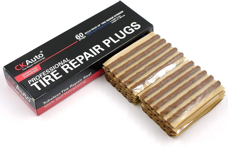 CKAuto 60pcs 4" Brown Tire Repair Strings, Automotive Tool Tire Repair Plugs for Tubeless Off-Road Tires Car, Bike, ATV, UTV, Wheelbarrow, Mower - Image 5